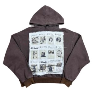 Saint Vanity Collage Patch Brown Hoodie