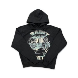Black Teal Saint Vanity Logo Hoodie