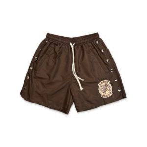 Saint Vanity Logo Nylon Brown Shorts