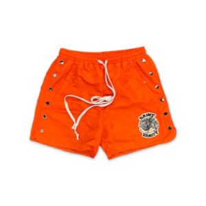 Saint Vanity Logo Nylon Orange Shorts