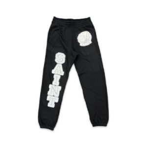 Saint Vanity Grey Logo Sweatpants Black