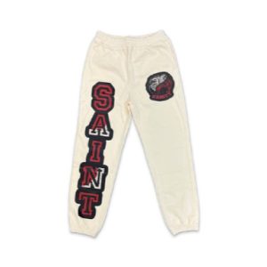 Saint Vanity Logo Cream Sweatpants