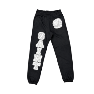 Saint Vanity Grey Logo Sweatpants Black
