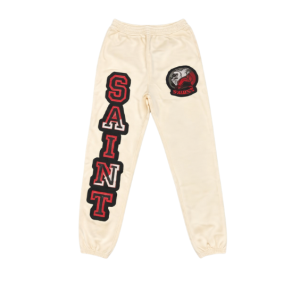 Saint Vanity Logo Cream Sweatpants