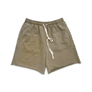 Saint Vanity Terry Studded Logo Shorts