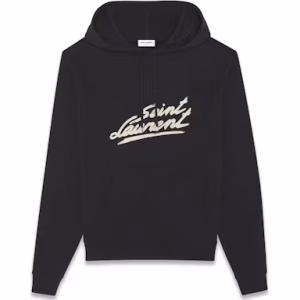 Saint Laurent Signature Hoodie Black