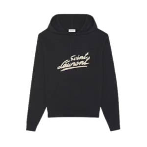 Saint Laurent Signature Hoodie Black