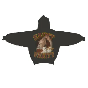 Saint Vanity Printed Hoodie Grey/Burgundy